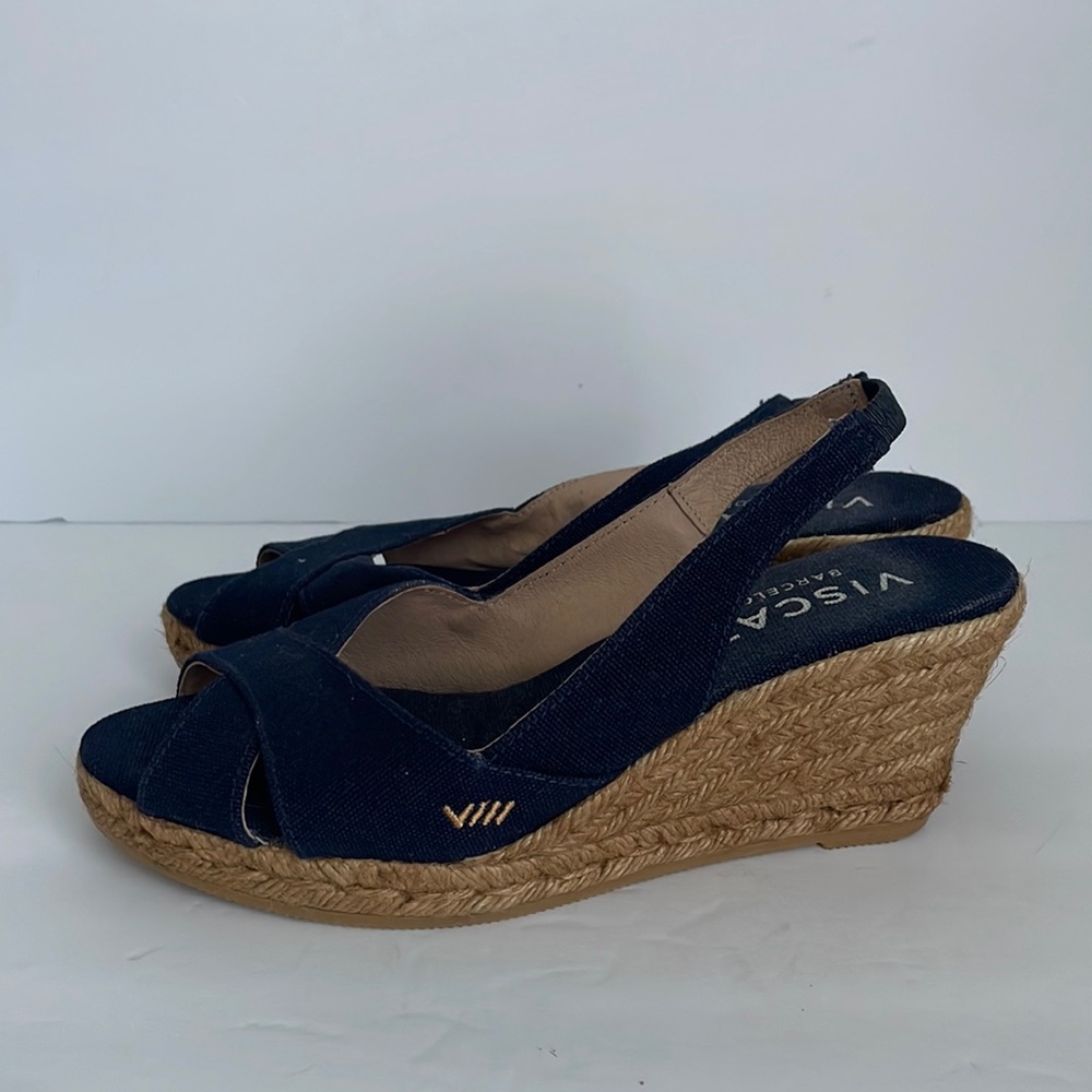 Viscata Women’s Slingback Espadrille Shoes Navy 8